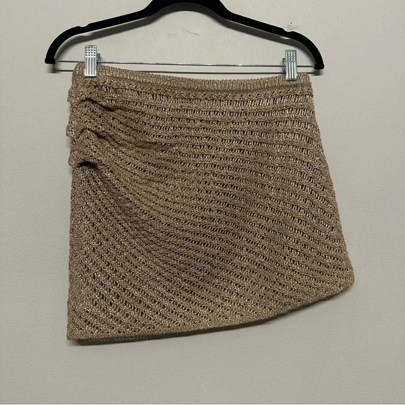 Meshki Waverly Metallic Knit Mini Skirt Large - Picture 5 of 10